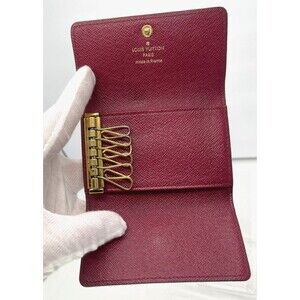 RARE Louis Vuitton Fuchsia Brown Monogram Multicles 6 Ring Key Case France Made